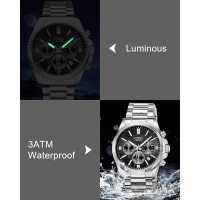 Мужские часы CIVO 8351C из нержавеющей стали, черные (4082)