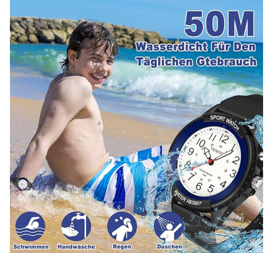 Чоловічий аналоговий кварцовий годинник TENOCK SEND-6018, темно-синій (4185)