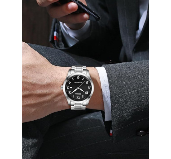 Чоловічий сталевий срібний годинник CIVO 2121 (3125)