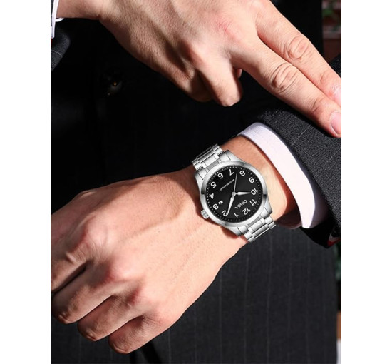 Чоловічий сталевий срібний годинник CIVO 2121 (3125)