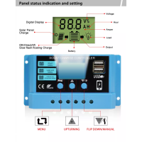Demuda Контролер заряду сонячних панелей PWM 30А 12В/24В, синій (5094)