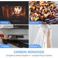 Детектор чадного газу HEIMAN 722ESY, детектор CO з цифровим РК-дисплеєм, живлення від батареї (0071)