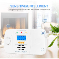 Детектор чадного газу HEIMAN 722ESY, детектор CO з цифровим РК-дисплеєм, живлення від батареї (0071)