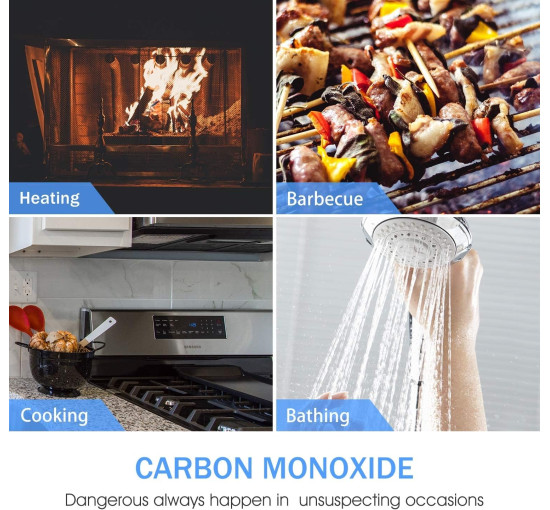 Детектор чадного газу HEIMAN WS-725ES WLAN Wi-Fi, детектор CO, розумний детектор чадного газу з додатком Tuya та SmartLife, білий (0069)