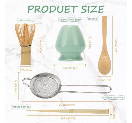 DiDiBirDi Великий набір вінчиків для матча DD-BK4PCS-EU, 5 предметів, зелений (4196)