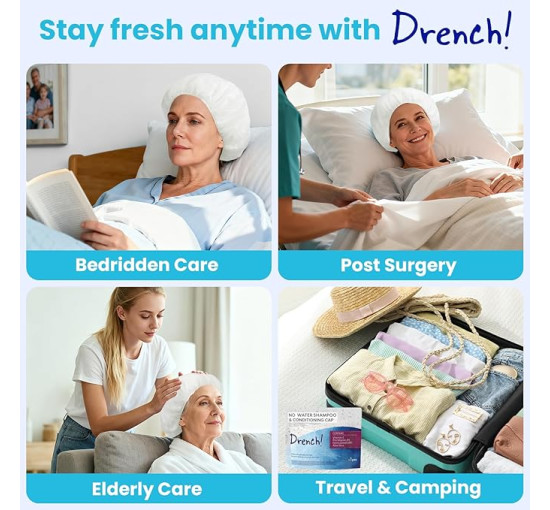 Drench Капсули для миття сухого волосся Drench01 для літніх людей, містить алое вера, вітамін Е, B5-6 (5136)