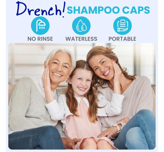 Drench Капсули для миття сухого волосся Drench01 для літніх людей, містить алое вера, вітамін Е, B5-6 (5136)