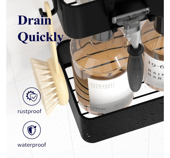 Душова полиця Kitsure, органайзер для ванної кімнати , 2 шт, швидковисихаюча полиця для ванної кімнати без свердління з великою місткістю (2077)