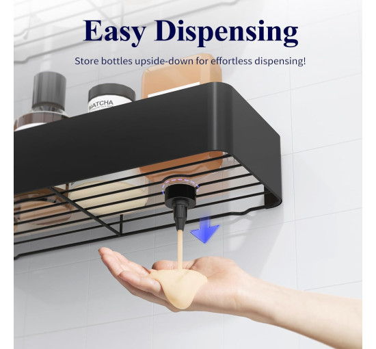 Душова полиця Kitsure, органайзер для ванної кімнати , 2 шт, швидковисихаюча полиця для ванної кімнати без свердління з великою місткістю (2077)