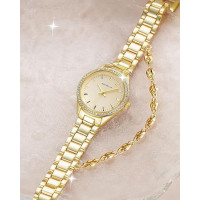 Годинник CIVO 2030 з нержавіючої сталі зі шкіряним ремінцем для жінок, золотий (4076)