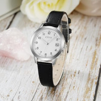 Часы CIVO 2298 для женщин с кожаным ремешком, черный (3127)