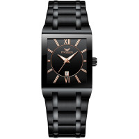 JewelryWe Мужские часы ‎ JW351P0016 из нержавеющей стали, водонепроницаемый, черный (5113)