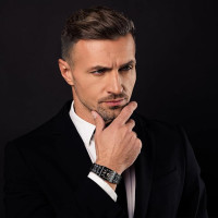 JewelryWe Мужские часы ‎ JW351P0016 из нержавеющей стали, водонепроницаемый, черный (5113)