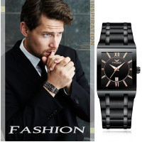 JewelryWe Мужские часы ‎ JW351P0016 из нержавеющей стали, водонепроницаемый, черный (5113)