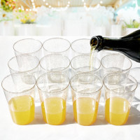 Бокалы для вина LYLIDIA из жесткого пластика объемом 400 мл., 7 шт. 14 унций, с золотым блеском, для шампанского, пива, коктейлей (2066)