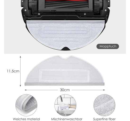 Комплект аксесуарів oGoDeal для Roborock S8/S8+/S8 Plus, 1 основна роликова щітка, 4 бічні щітки, 4 фільтри, 4 серветки для швабри (0129)