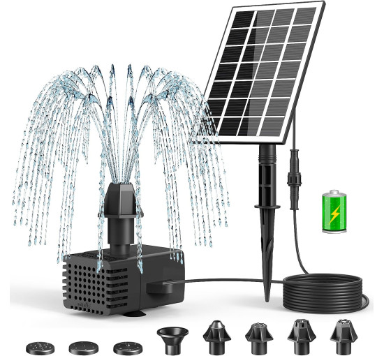 Комплект сонячного фонтану SZMP SP29D1A, працює в хмарному середовищі, чорний (3034)