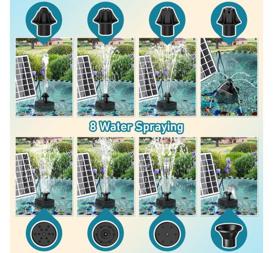 Комплект сонячного фонтану SZMP SP29D1A, працює в хмарному середовищі, чорний (3034)