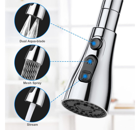 Кран для кухонної раковини FM22 M24 OSDUE P-YCSLT20220517-FBA з 3 режимами (2151)