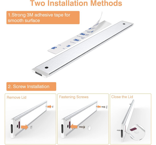 Кухонні світильники WOBSION CL-CG18-31 30см освітлення під кухонну шафу, натуральний білий колір 4000K з безконтактним датчиком (0061)