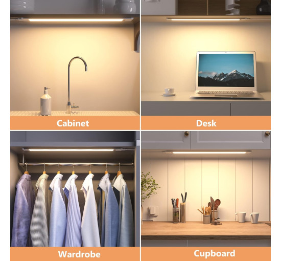 Кухонні світильники WOBSION CL-CG18-31 30см освітлення під кухонну шафу, натуральний білий колір 4000K з безконтактним датчиком (0061)