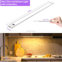 Кухонные светильники WOBSION CL-CG18-32 2шт. с бесконтактным датчиком, 42 см освещение под кухонный шкаф, белый теплый цвет 3000K (0060)