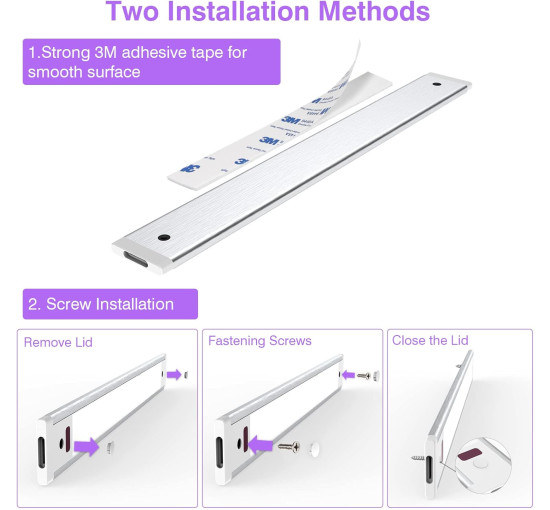 Кухонні світильники WOBSION CL-CG18-32 2шт. з безконтактним датчиком, 42 см освітлення під кухонну шафу, теплий білий колір 3000K (0060)