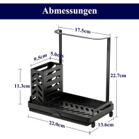 Кухонный органайзер Kitsure DE465, органайзер для мойки из нержавеющей стали, многофункциональный кухонный органайзер, черный (2092)