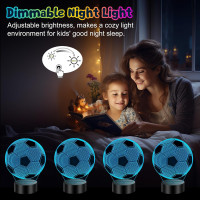 Лампа 3D-ілюзія Linkax з підсвічуванням футбольного м'яча з 16 змінами кольорів, нічник (0062)