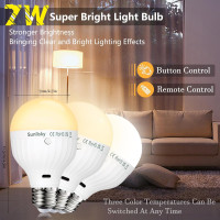 Перезаряжаемая лампочка Sunlisky USB с пультом дистанционного управления, 7 Вт E27, для наружного освещения с крючком (0140)