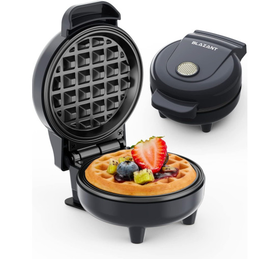 Міні-бельгійська вафельниця BLAZANT ABW59-DE, компактний дизайн, 550 Вт, сірий (2196)