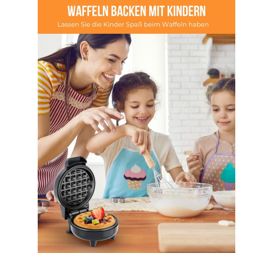 Міні-бельгійська вафельниця BLAZANT ABW59-DE, компактний дизайн, 550 Вт, сірий (2196)