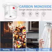 Міні-детектор чадного газу HEIMAN HS1CA, детектор CO на змінних батарейках, сигналізація 85 дБ, білий (0070)