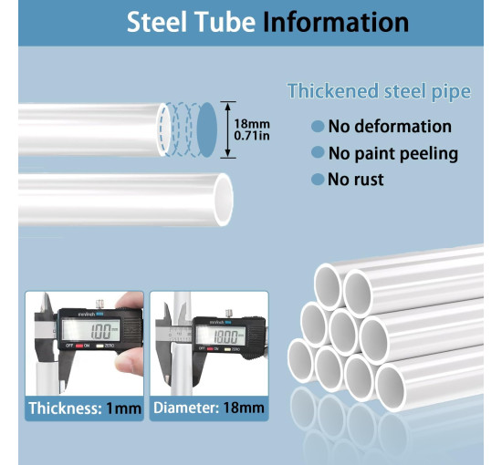 Міцна вішалка для одягу SMILOVII YJ-D02 з металевою подвійною вішалкою для пальто, 4 боковими гачками, 2-рівневою полицею для взуття, біла (0090)
