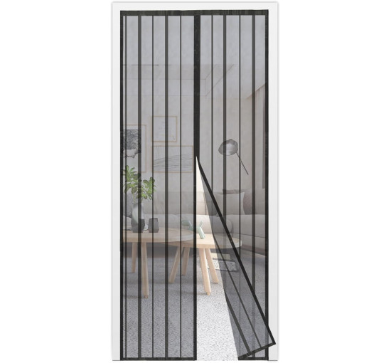 Магнітна сітка від комах Sekey на дверцята 130 x 220 см (51" x 87"), автоматично закривається та дуже тихо, чорна (2060)