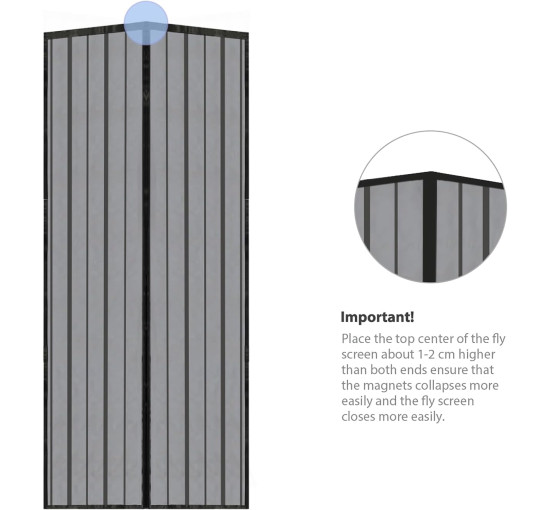 Магнітна сітка від комах Sekey на дверцята 130 x 220 см (51" x 87"), автоматично закривається та дуже тихо, чорна (2060)