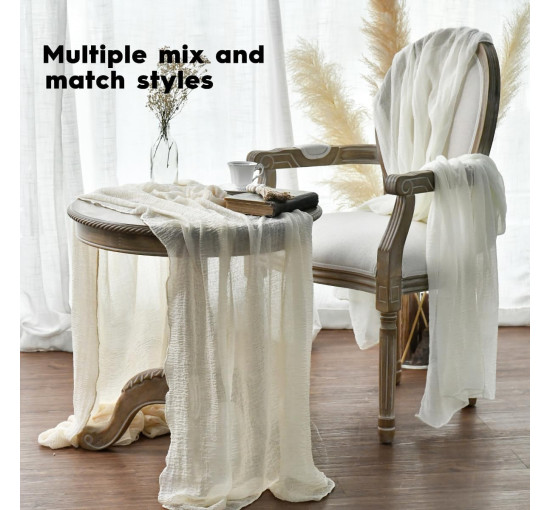 Марлевий весільний скатертинник Artoid Mode 300 см, бежевий (3023)