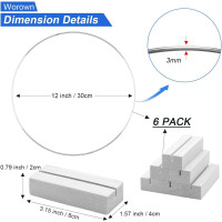 Металеві кільця Worown ‎CRL391 30 см з 6 штуками дерев'яних підставок для прикраси весільного столу, срібні (4087)