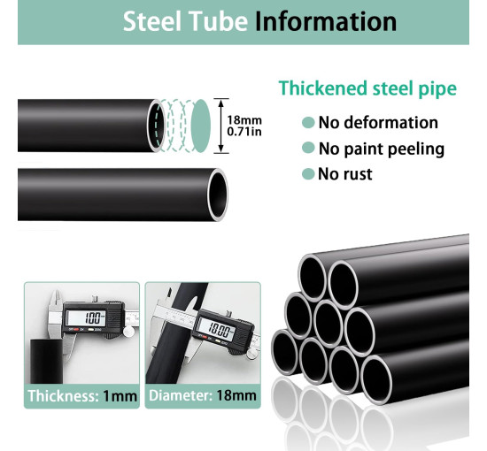 Металева вішалка для одягу SMILOVII YJ-C01, міцна вішалка для одягу, 8 підвісних гачків та 2-рівнева вішалка для взуття, чорна (0100)