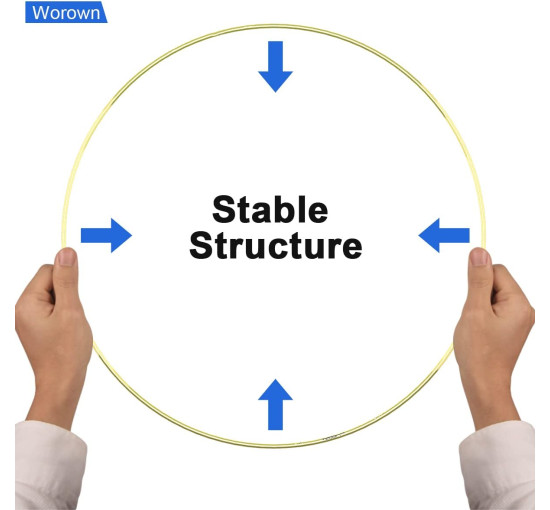 Металевий квітковий кілець Worown, 6 штук, з дерев'яними підставками для столу, золоті (4085)