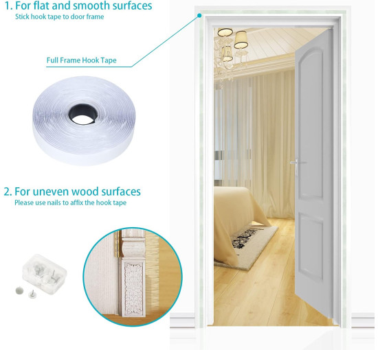 Москітна сітка Apalus BF003 для дверей 100 x 240 см, біла (4044)