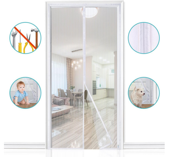 Москітна сітка Apalus BF003 для дверей 120 x 220 см, біла (4042)