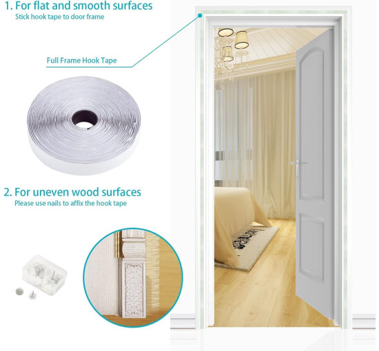 Москітна сітка Apalus BF003 для дверей 80 x 220 см, біла (4043)