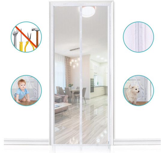 Москітна сітка Apalus BF003 для дверей 90 x 190 см, біла (4046)