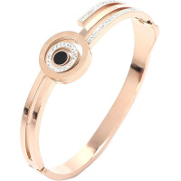 Набор часов с браслетом, деловые стильные женские часы, розовое золото (4154)