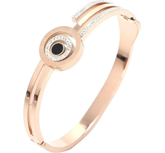 Набір годинників з браслетом, діловий стильний жіночий годинник, рожеве золото (4154)