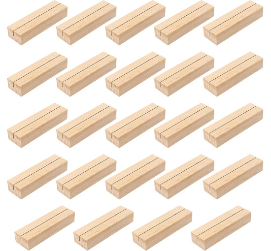 Набір із 12 дерев'яних візитівок FUNSUEI, 10x3x2 см, дерев'яний тримач для карток з місцями, тримач для меню, тримач для листівок (2093)