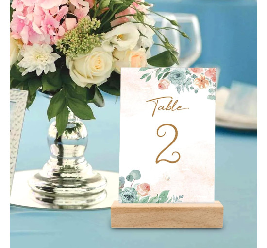 Набір із 12 дерев'яних візитівок FUNSUEI, 10x3x2 см, дерев'яний тримач для карток з місцями, тримач для меню, тримач для листівок (2093)