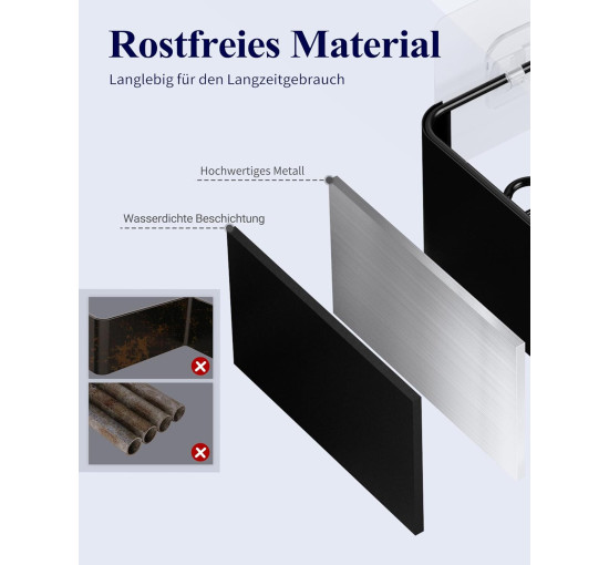 Набір з 2 нержавіючих органайзерів для ванної кімнати, міцний тримач для шампуню для душу, дуже великий, чорний (2082)