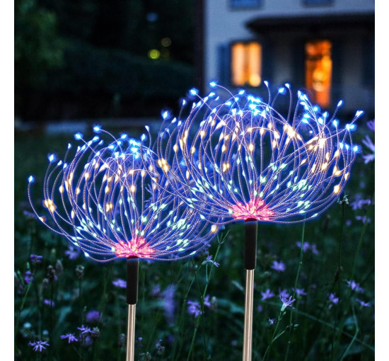 Набір з 4 сонячних садових ліхтарів Axafnev JT00065, сонячні феєрверки, водонепроникна лампа з 8 режимами (0146)